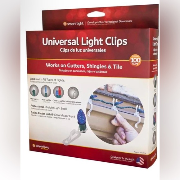 Simple Living Solutions 100 Universal Light Clips - Picture 1 of 6